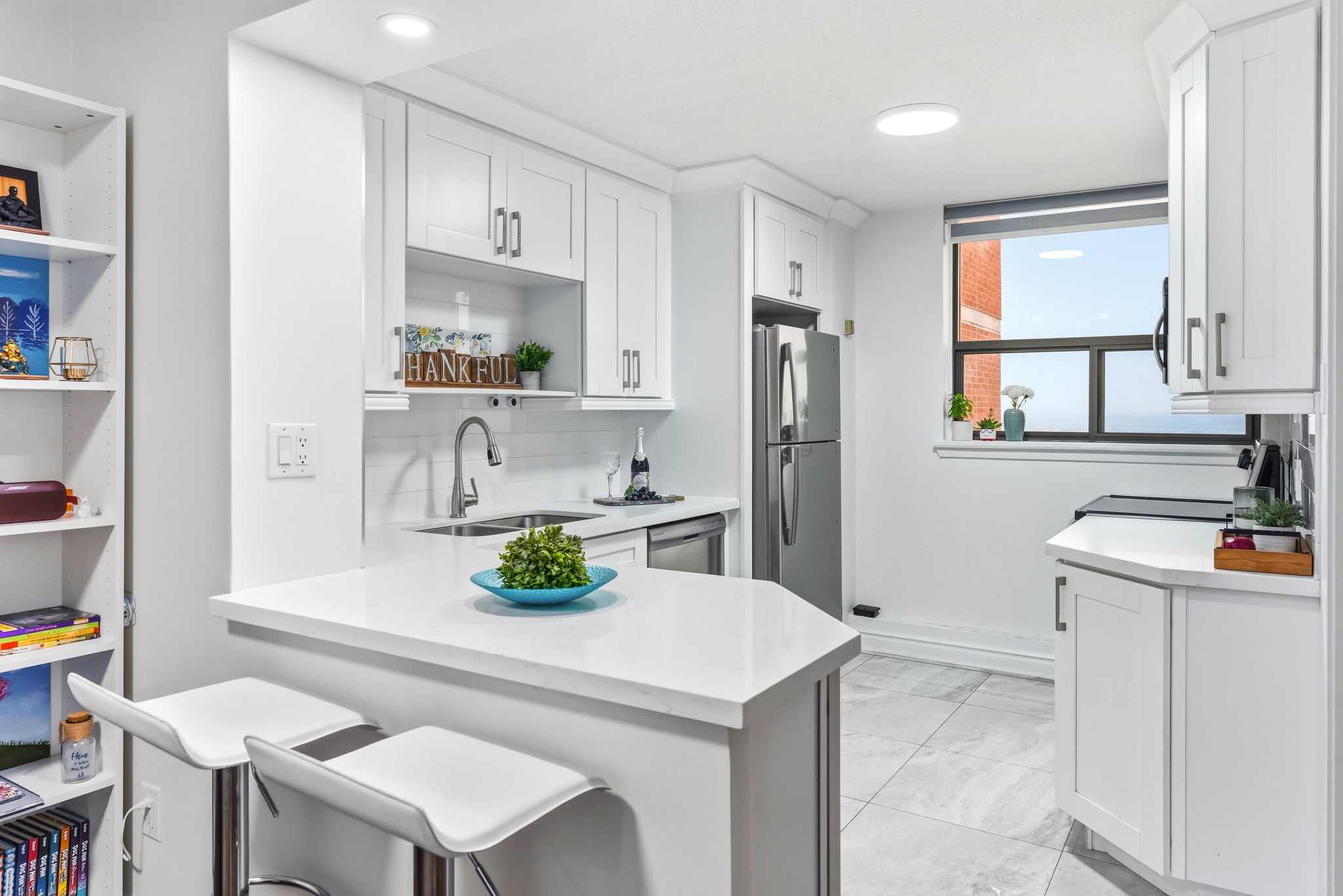 Renovated kitchen with breakfast bar