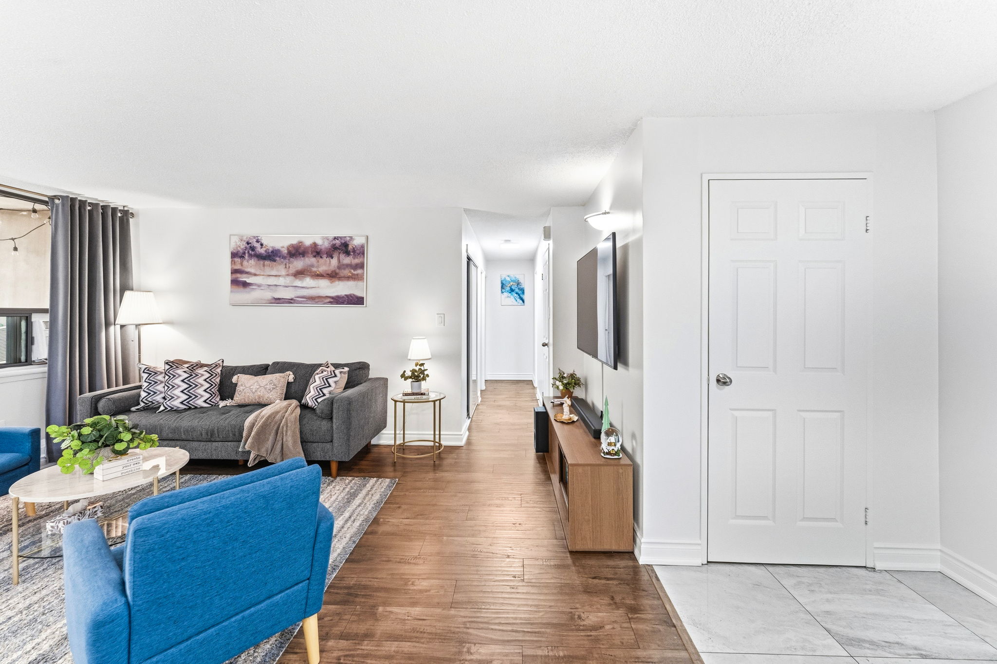 Living room and hallway