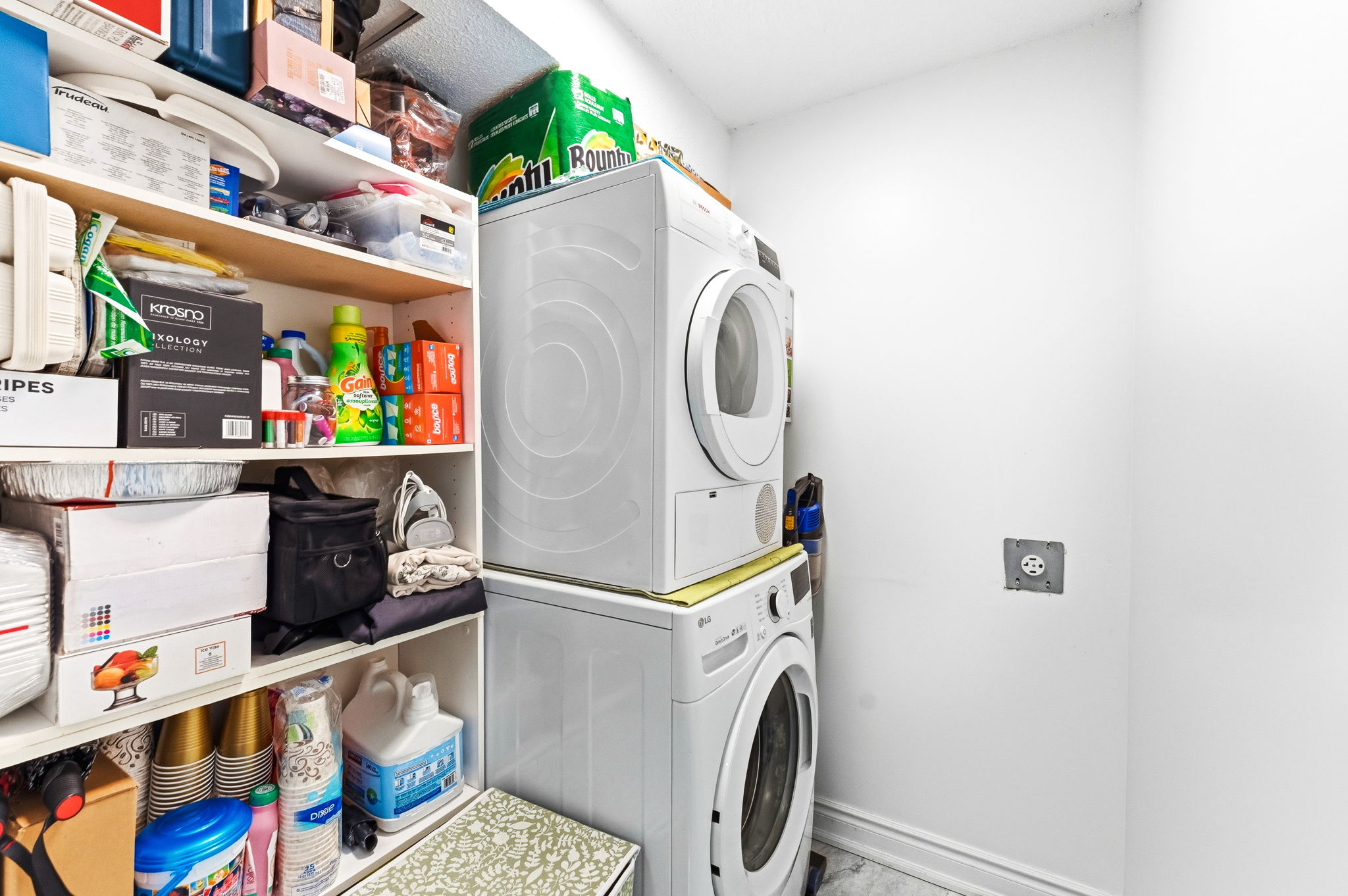 In-suite laundry and storage